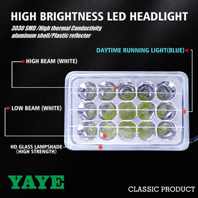YAYE CG125 LED Headlight 12 Chip DC12V White Blue DRL Motorcycle Light