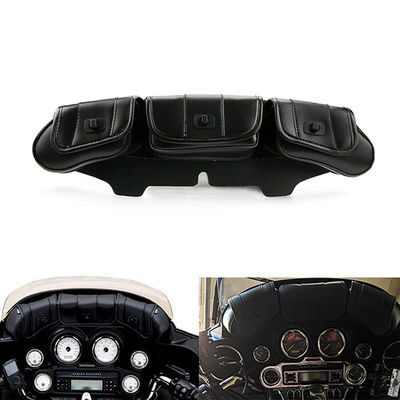 Motorcycle Front Triple Bag Tool Bag Leather Bag Suitable for Harley Grand Glide Street Glide 96-13