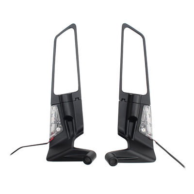 Universal Black Aluminum Alloy Glass Motorbike Wing Rearview Side Mirrors Large Wing Mirror