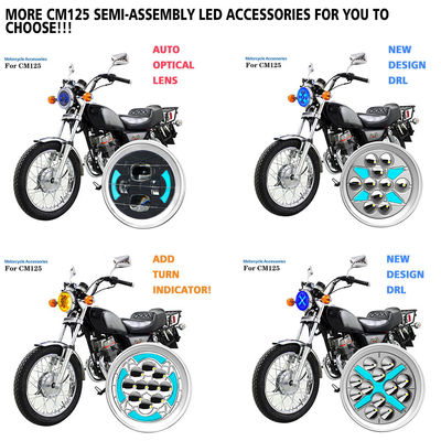YAYE 6 Inch CM125 Water Lamp Blue DRL LED Accessory Motorcycle Yellow White High Low Beam DRL Headlight with Optical Lens