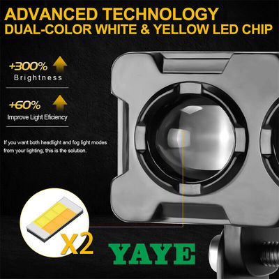 YAYE Motorcycle Lighting System Led Work Fog Lamp Spot Beam 30W Dual Color Motorcycle Headlight Fog Light Moto Accessories