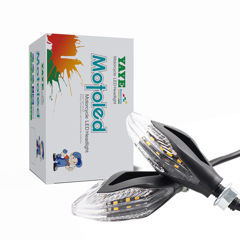 Motorcycle Signal Lights Indicators Flowing Turn Stop Signal Blinkers Front Rear Lights 14 LED 12V Motorbike LED Indicator Amber